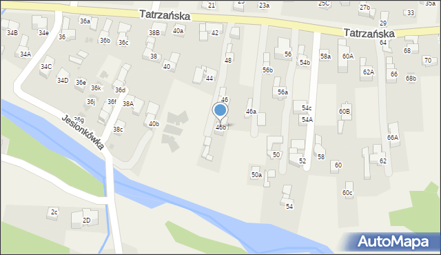 Poronin, Tatrzańska, 46b, mapa Poronin