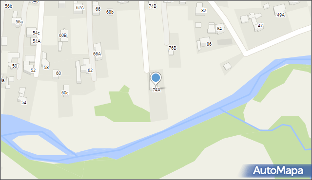 Poronin, Tatrzańska, 74A, mapa Poronin