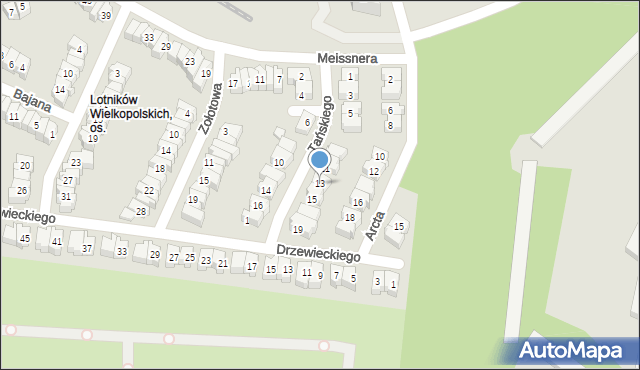 Poznań, Tańskiego Czesława, 13, mapa Poznania