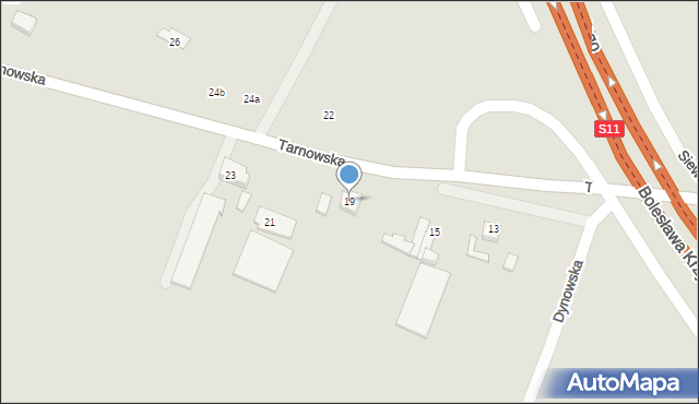 Poznań, Tarnowska, 19, mapa Poznania