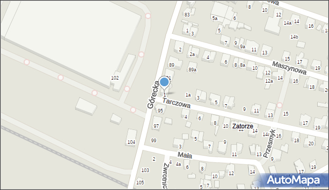 Poznań, Tarczowa, 1, mapa Poznania