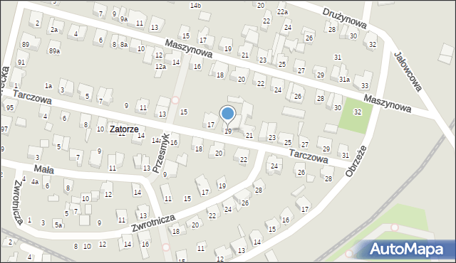 Poznań, Tarczowa, 19, mapa Poznania