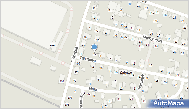 Poznań, Tarczowa, 1a, mapa Poznania