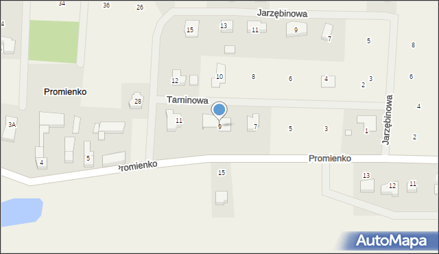 Promienko, Tarninowa, 9, mapa Promienko