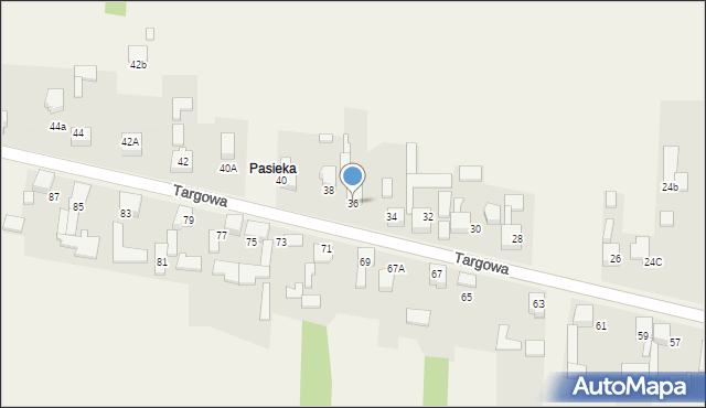 Przeczyce, Targowa, 36, mapa Przeczyce