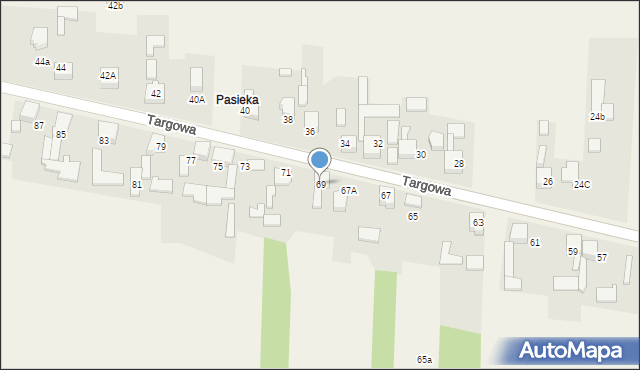 Przeczyce, Targowa, 69, mapa Przeczyce