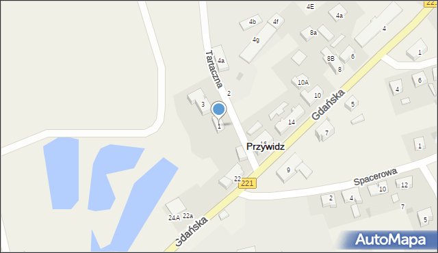 Przywidz, Tartaczna, 1, mapa Przywidz