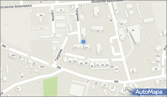 Pyskowice, Targowa, 2/3, mapa Pyskowice