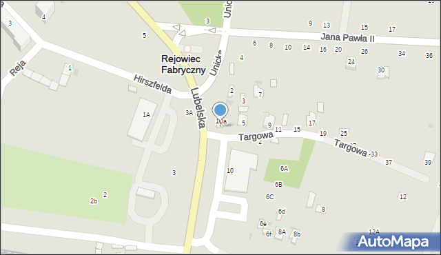 Rejowiec Fabryczny, Targowa, 1, mapa Rejowiec Fabryczny