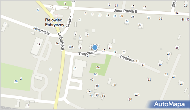 Rejowiec Fabryczny, Targowa, 4, mapa Rejowiec Fabryczny