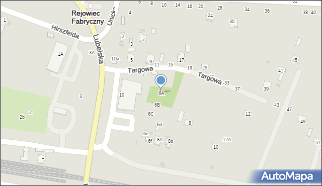 Rejowiec Fabryczny, Targowa, 6A, mapa Rejowiec Fabryczny