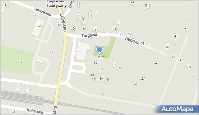 Rejowiec Fabryczny, Targowa, 6B, mapa Rejowiec Fabryczny