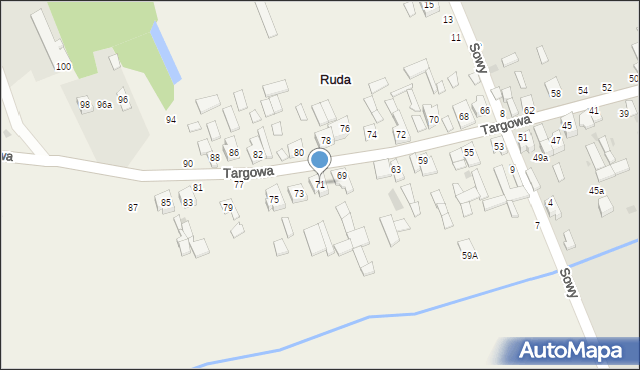 Ruda, Targowa, 71, mapa Ruda