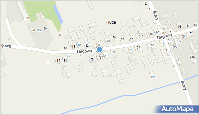 Ruda, Targowa, 73, mapa Ruda