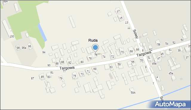 Ruda, Targowa, 76, mapa Ruda