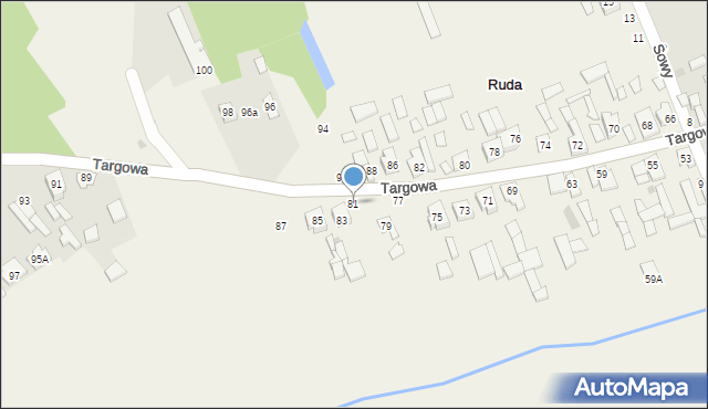 Ruda, Targowa, 81, mapa Ruda