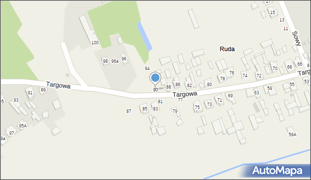 Ruda, Targowa, 90, mapa Ruda