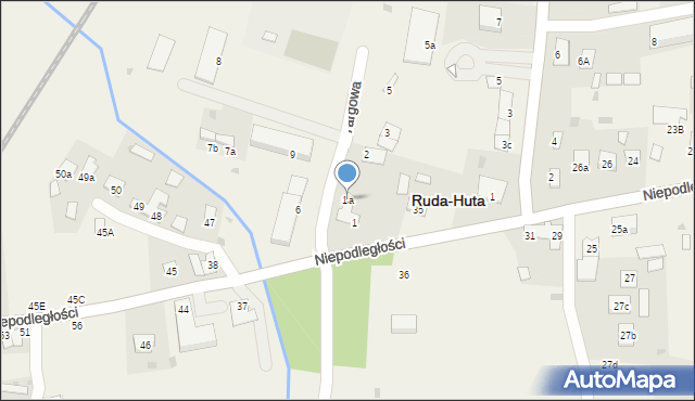 Ruda-Huta, Targowa, 1a, mapa Ruda-Huta