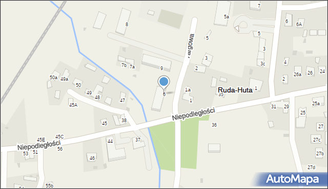 Ruda-Huta, Targowa, 6, mapa Ruda-Huta