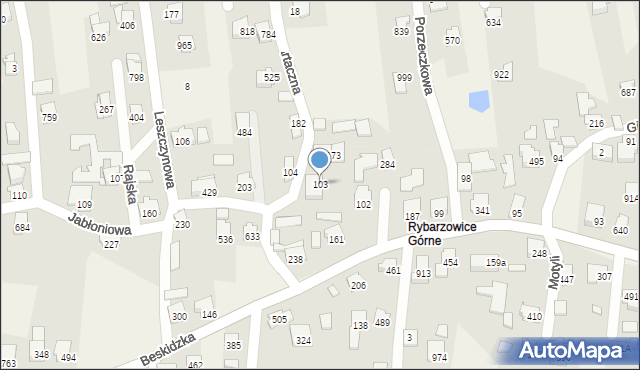 Rybarzowice, Tartaczna, 103, mapa Rybarzowice