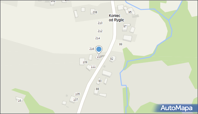 Ryglice, Tarnowska, 113, mapa Ryglice