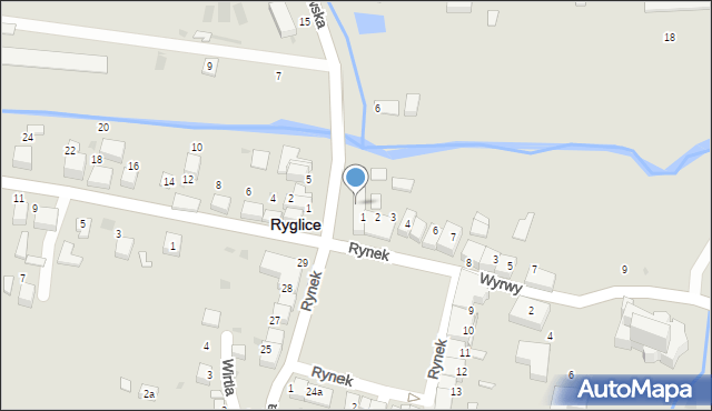 Ryglice, Tarnowska, 2, mapa Ryglice