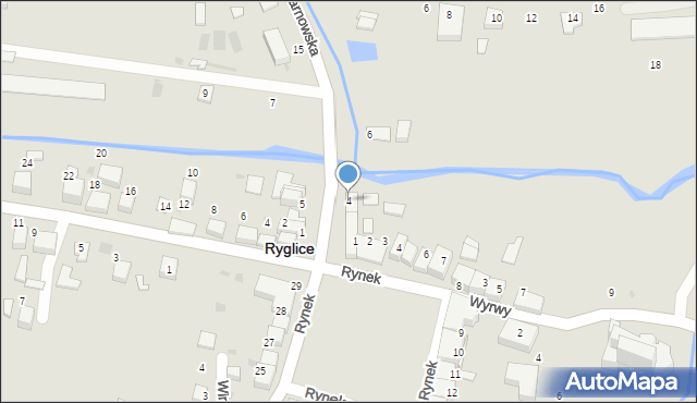 Ryglice, Tarnowska, 4, mapa Ryglice