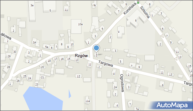 Rzgów, Targowa, 1, mapa Rzgów