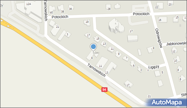 Sędziszów Małopolski, Tarnowskich, 19, mapa Sędziszów Małopolski