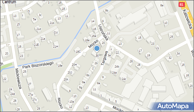 Skoczów, Targowa, 2C, mapa Skoczów