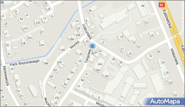 Skoczów, Targowa, 3a, mapa Skoczów