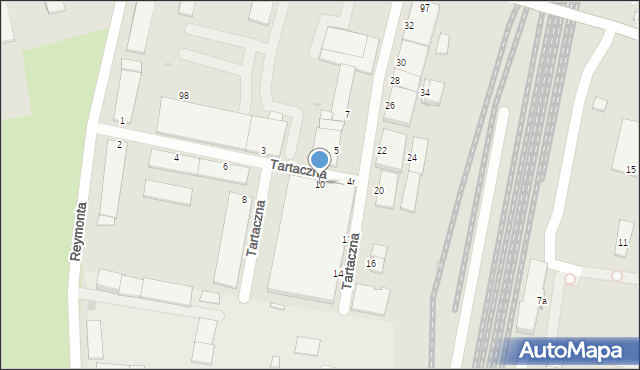 Sokołów Podlaski, Tartaczna, 10, mapa Sokołów Podlaski