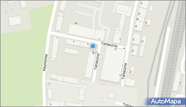 Sokołów Podlaski, Tartaczna, 8, mapa Sokołów Podlaski