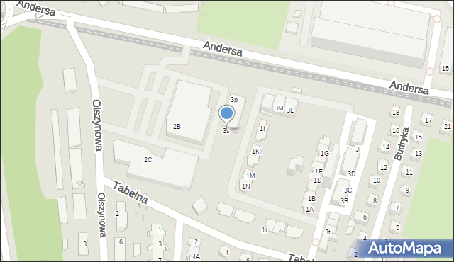Sosnowiec, Tabelna, 3s, mapa Sosnowca