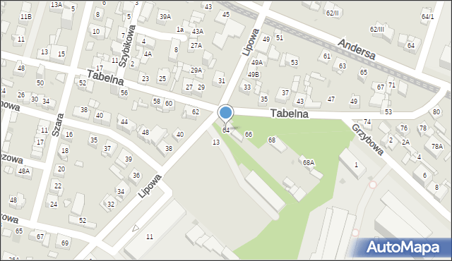 Sosnowiec, Tabelna, 64, mapa Sosnowca