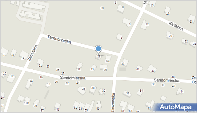 Staszów, Tarnobrzeska, 28, mapa Staszów