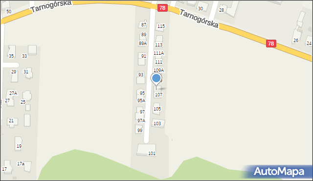 Świerklaniec, Tarnogórska, 107A, mapa Świerklaniec