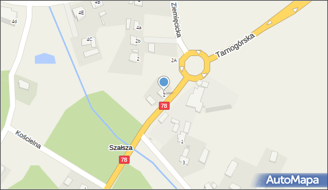 Szałsza, Tarnogórska, 2, mapa Szałsza