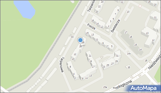 Szczecin, Tarpanowa, 16, mapa Szczecina