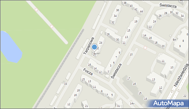 Szczecin, Tarpanowa, 20, mapa Szczecina