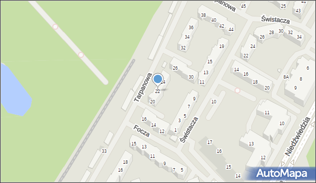 Szczecin, Tarpanowa, 22, mapa Szczecina