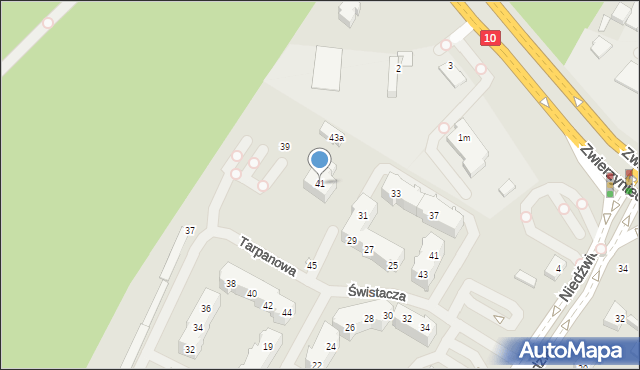 Szczecin, Tarpanowa, 41, mapa Szczecina