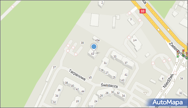 Szczecin, Tarpanowa, 43, mapa Szczecina