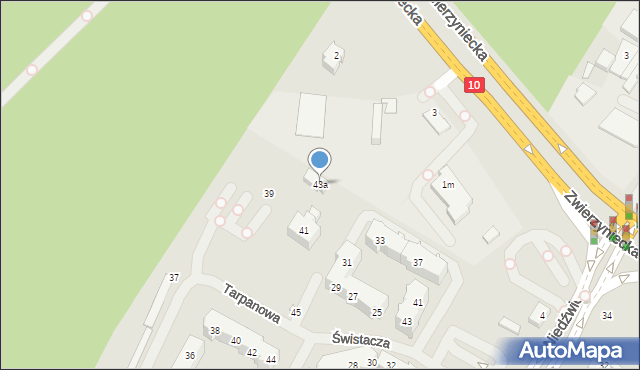 Szczecin, Tarpanowa, 43a, mapa Szczecina