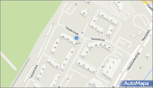 Szczecin, Tarpanowa, 44, mapa Szczecina