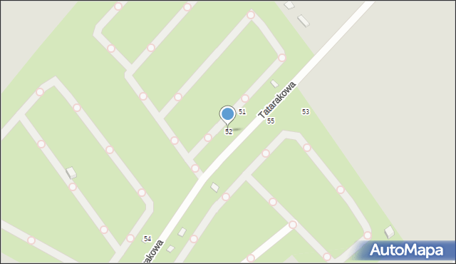 Szczecin, Tatarakowa, 52, mapa Szczecina