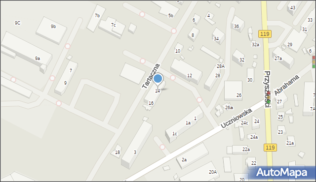 Szczecin, Tartaczna, 14, mapa Szczecina