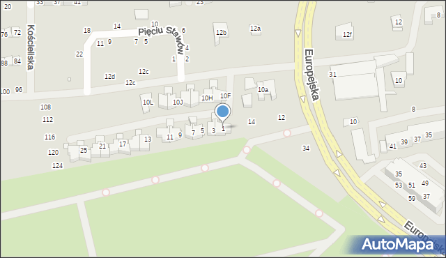 Szczecin, Taterników, 1, mapa Szczecina