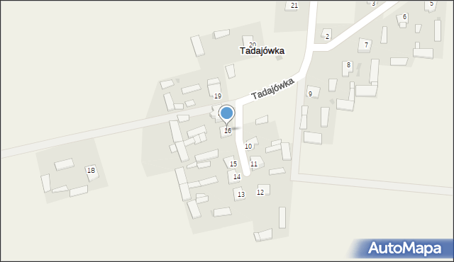 Tadajówka, Tadajówka, 16, mapa Tadajówka