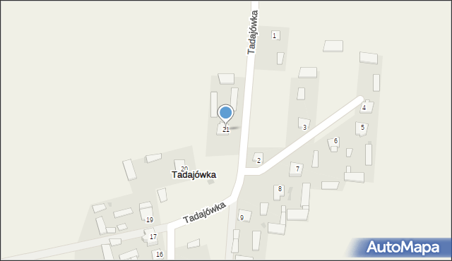 Tadajówka, Tadajówka, 21, mapa Tadajówka